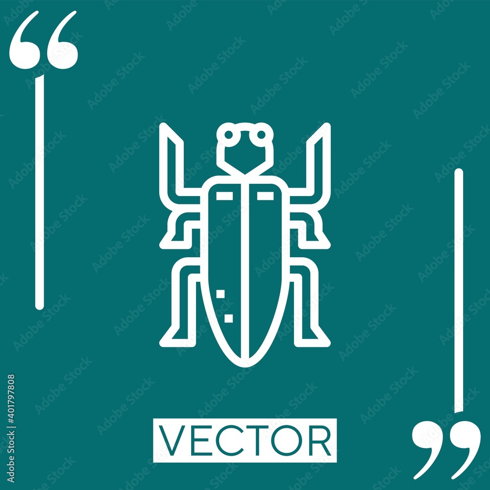 Poster beetle vector icon linear icon. editable stroked line