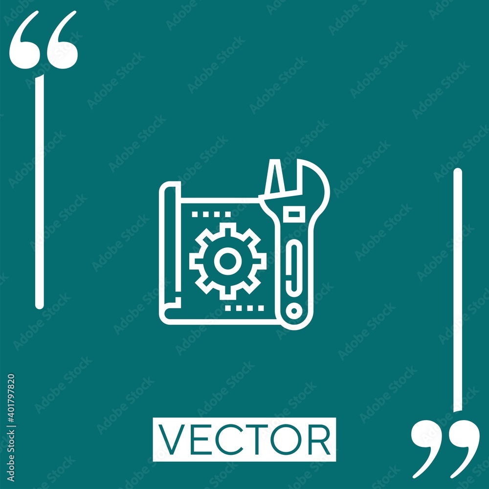 Poster blueprint vector icon linear icon. editable stroke line