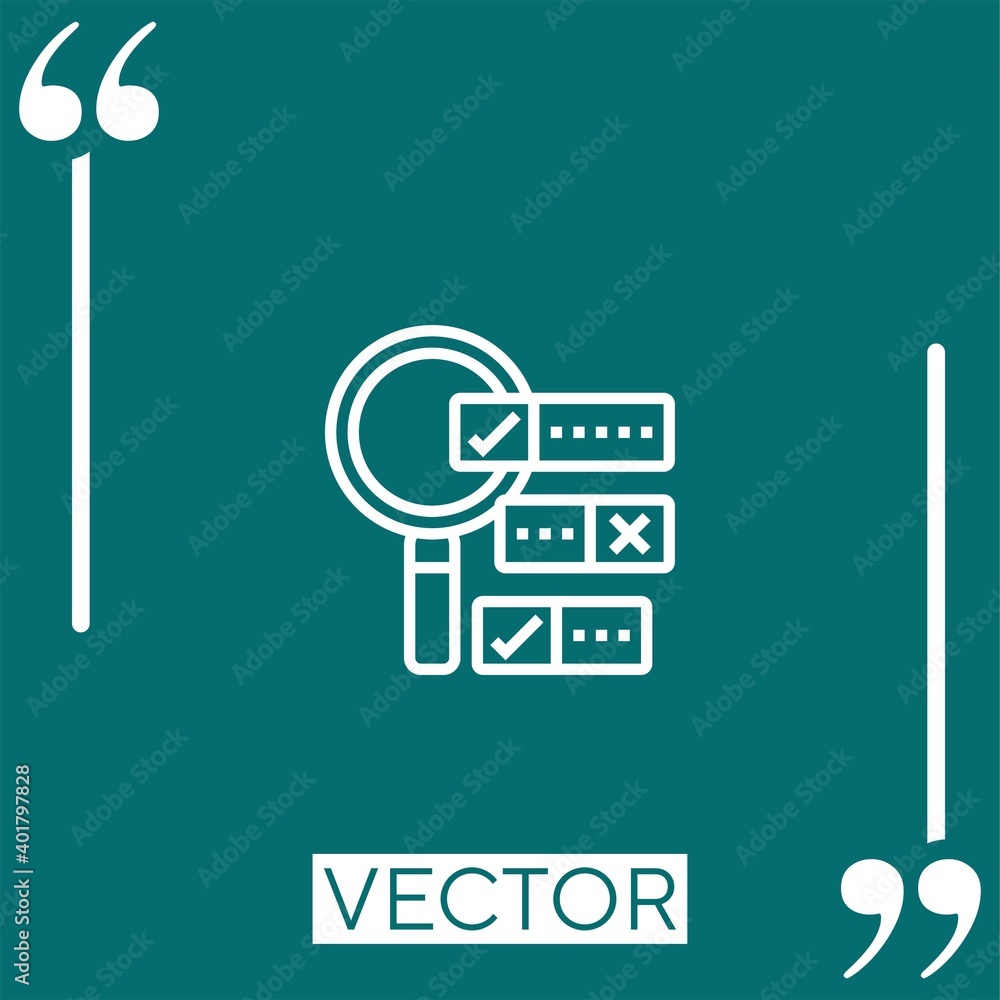 Poster boolean search vector icon Linear icon. Editable stroked line
