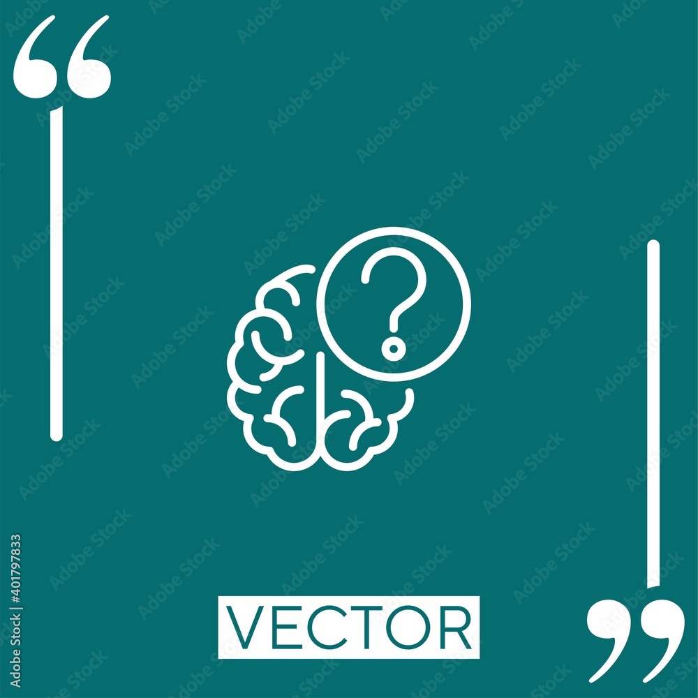 Poster brain vector icon linear icon. editable stroke line