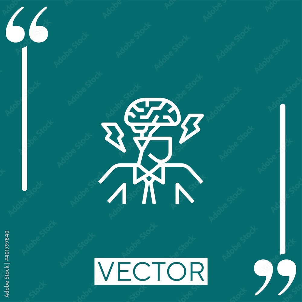Poster brainstorming vector icon linear icon. editable stroked line