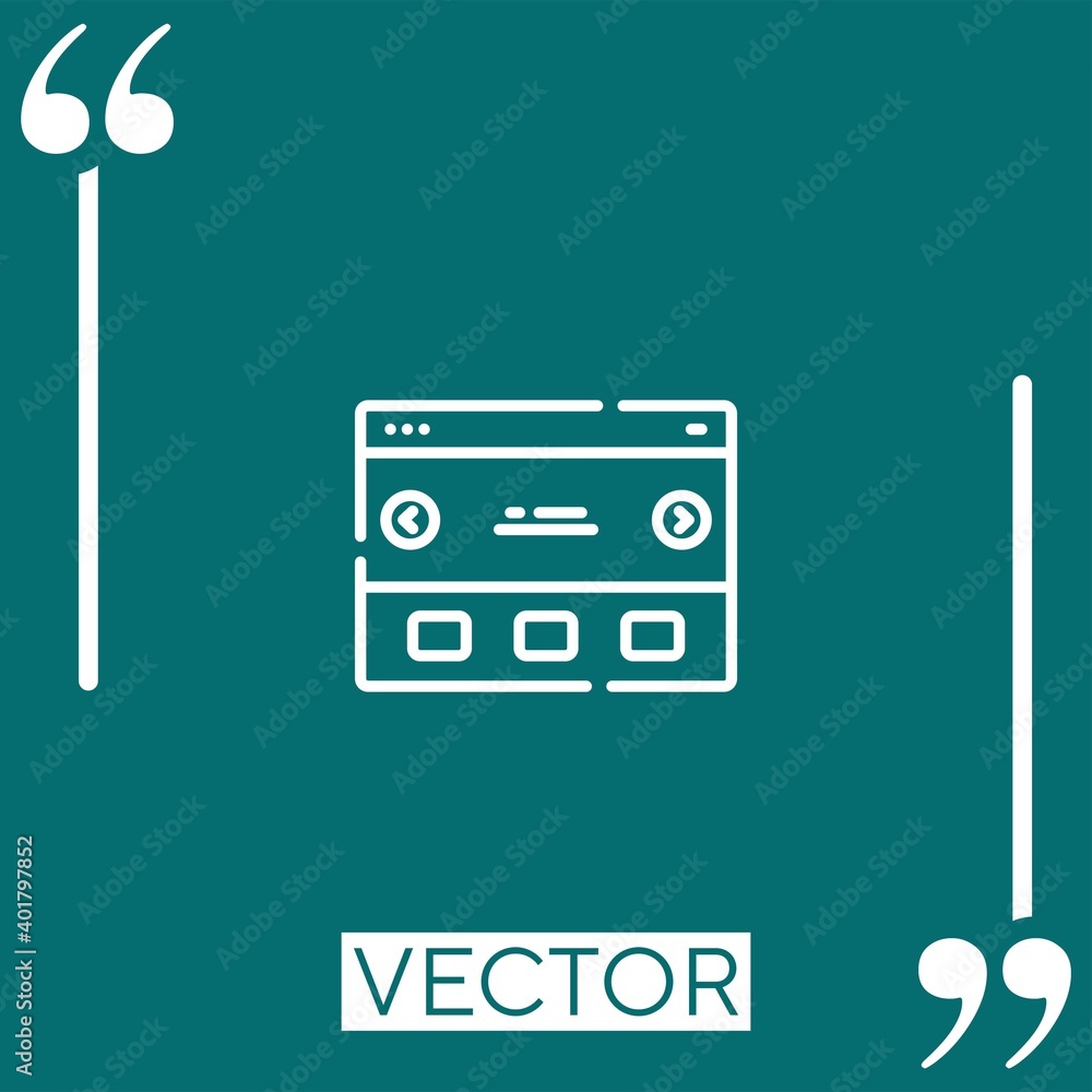 Poster browser vector icon linear icon. editable stroked line