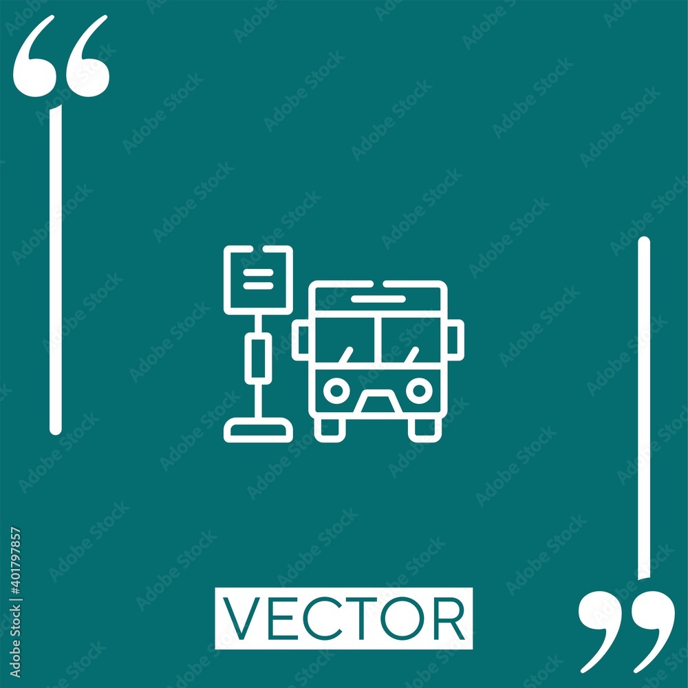 Poster bus stop vector icon linear icon. editable stroke line