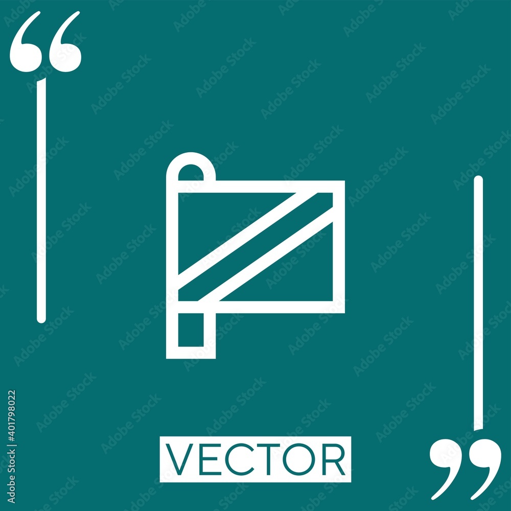 Poster flag vector icon Linear icon. Editable stroked line