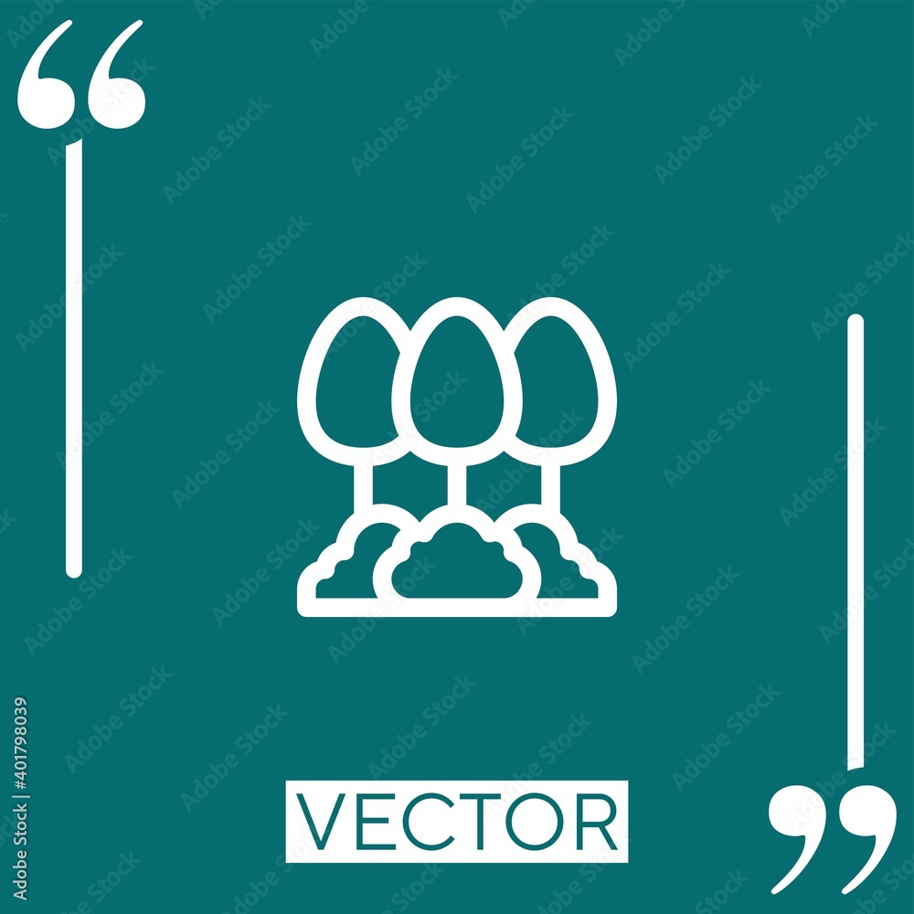 Poster forest vector icon Linear icon. Editable stroked line