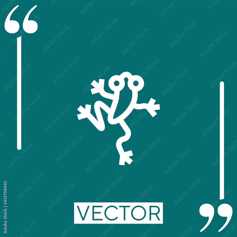 Poster frog vector icon linear icon. editable stroked line