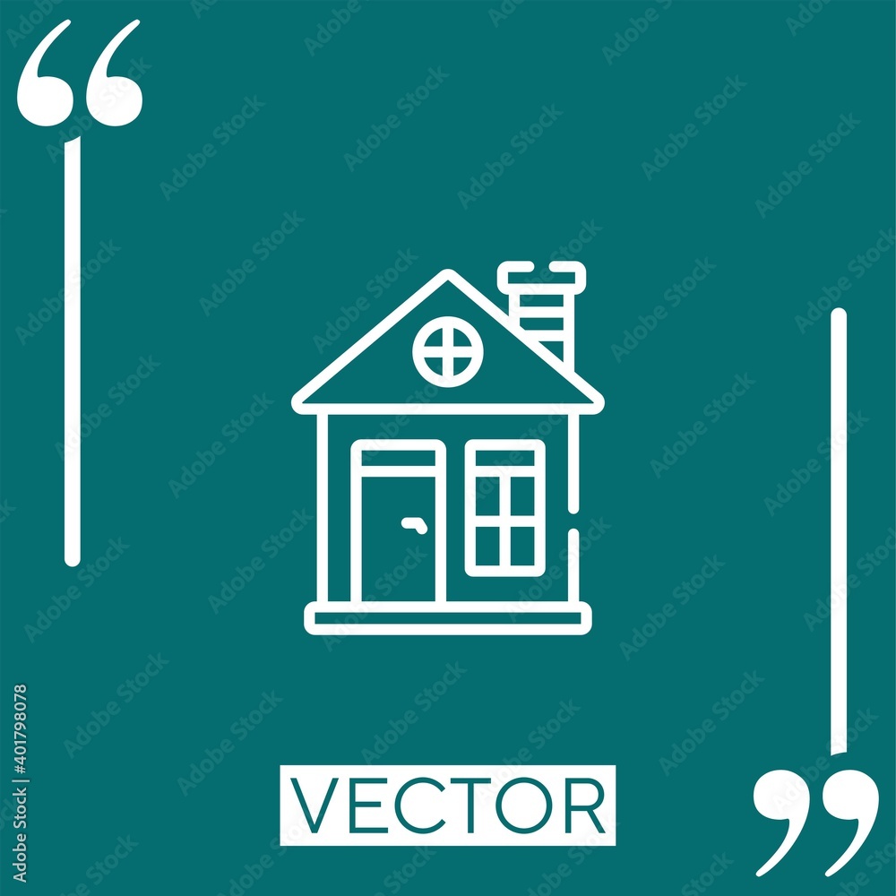 Poster house vector icon linear icon. editable stroke line
