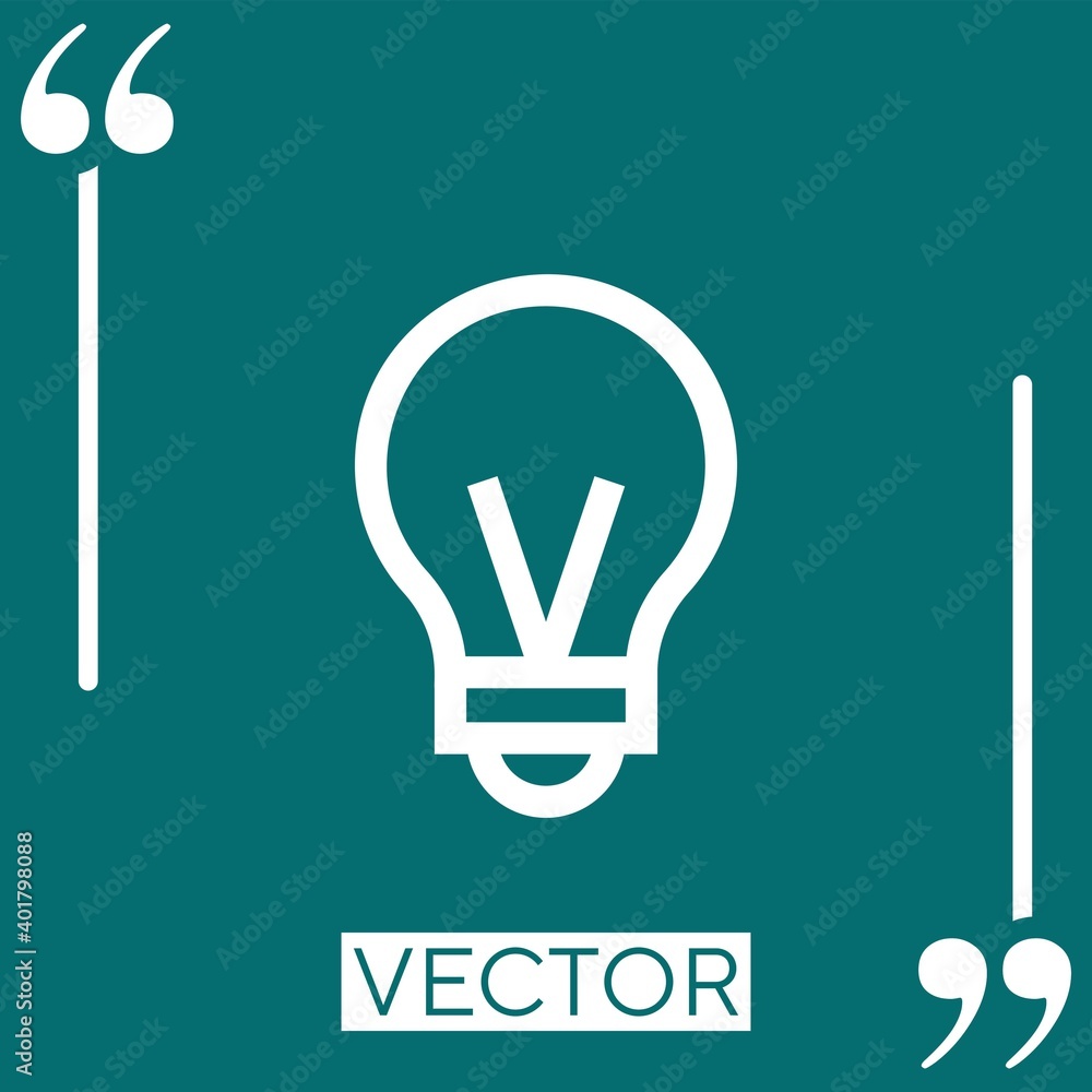 Poster lightbulb vector icon linear icon. editable stroke line