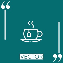 hot tea vector icon Linear icon. Editable stroked line