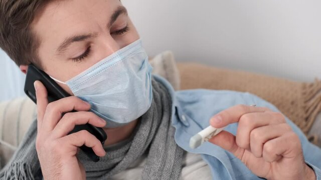 looking at the pregnancy test mask woman medical flu doctor medicine sick isolated health cold person face illness portrait white young child ill healthcare care people nose surgeon allergy hospital