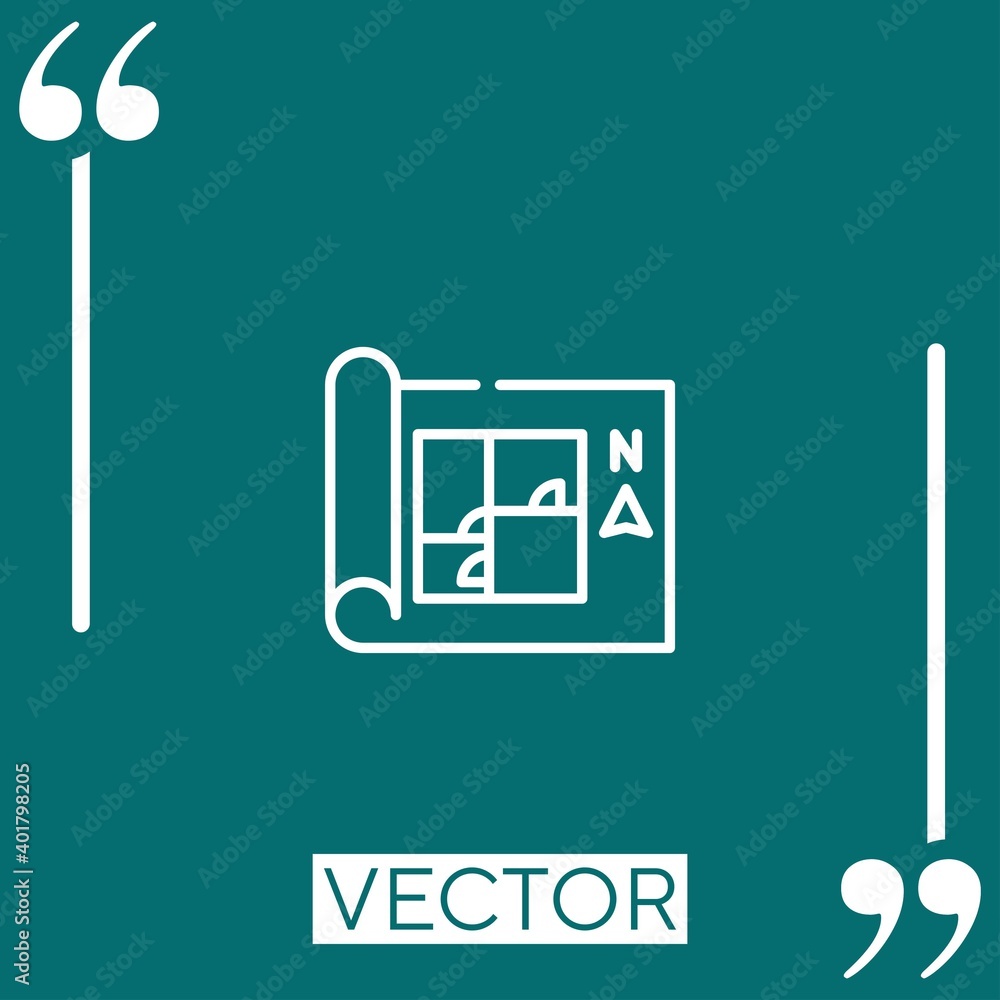 Poster plan vector icon linear icon. editable stroked line