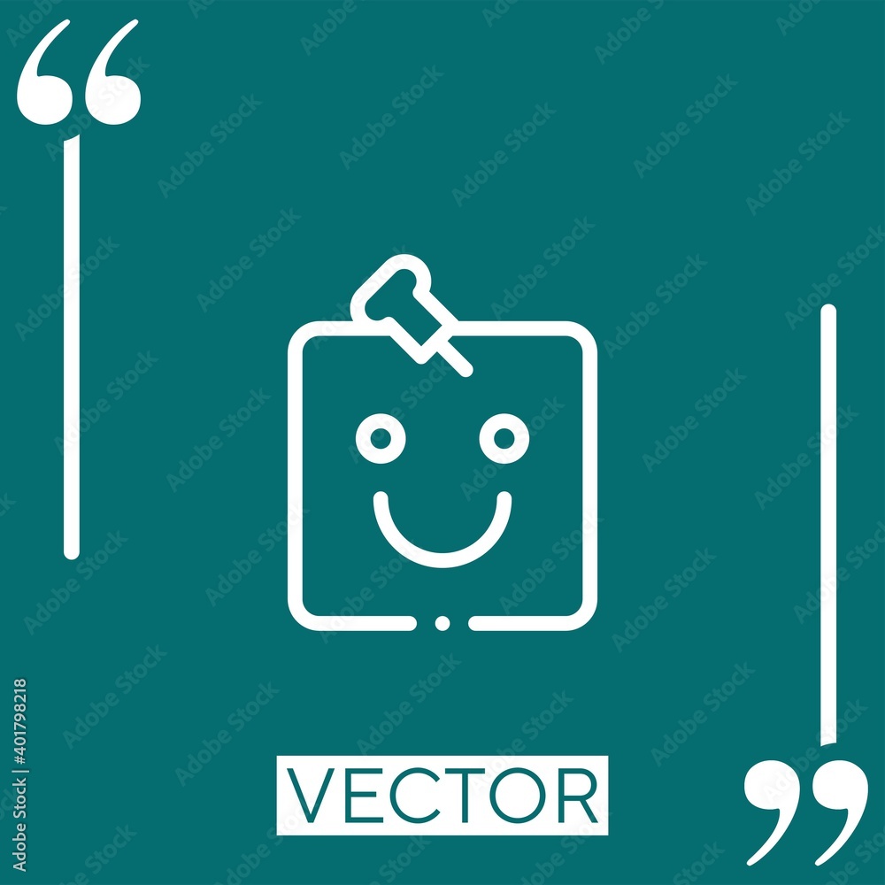 Poster sticky notes vector icon linear icon. editable stroke line