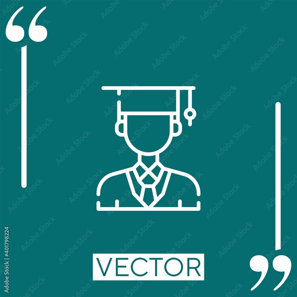 Poster student vector icon linear icon. editable stroke line