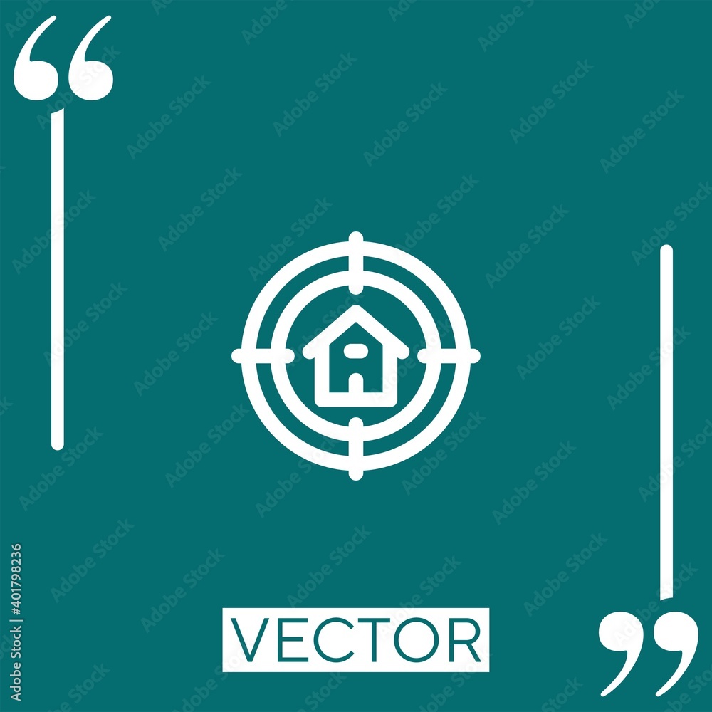 Poster target vector icon linear icon. editable stroke line