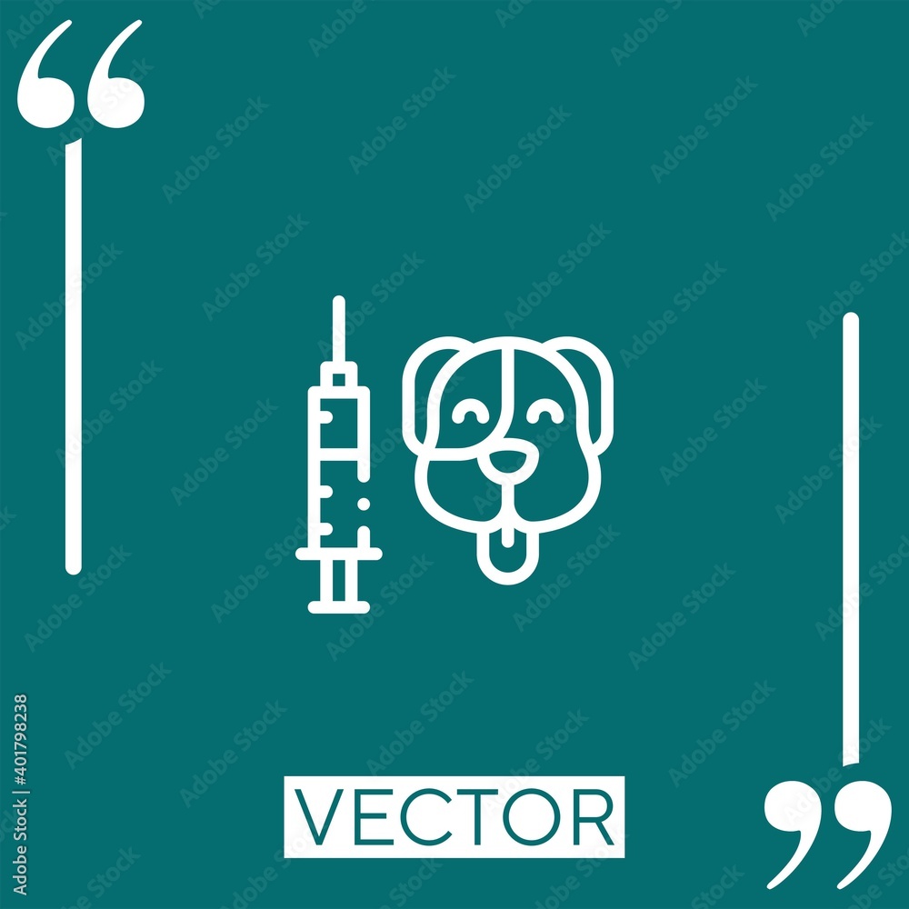 Poster vaccine vector icon linear icon. editable stroke line