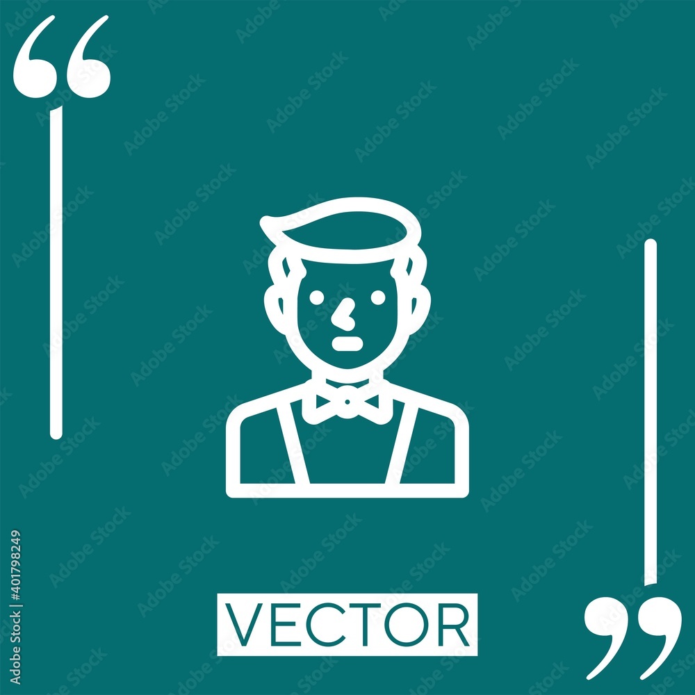 Poster waiter vector icon linear icon. editable stroke line