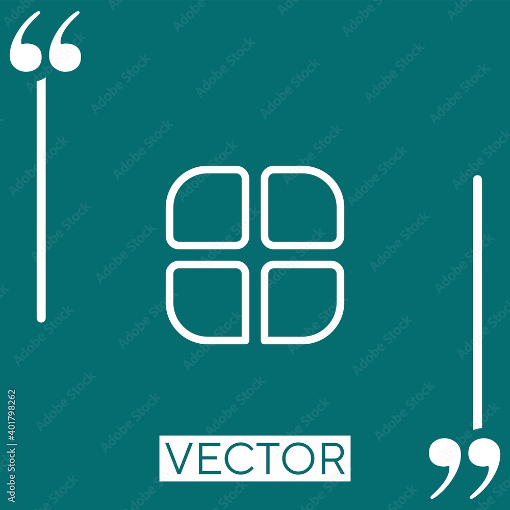Poster window vector icon linear icon. editable stroke line