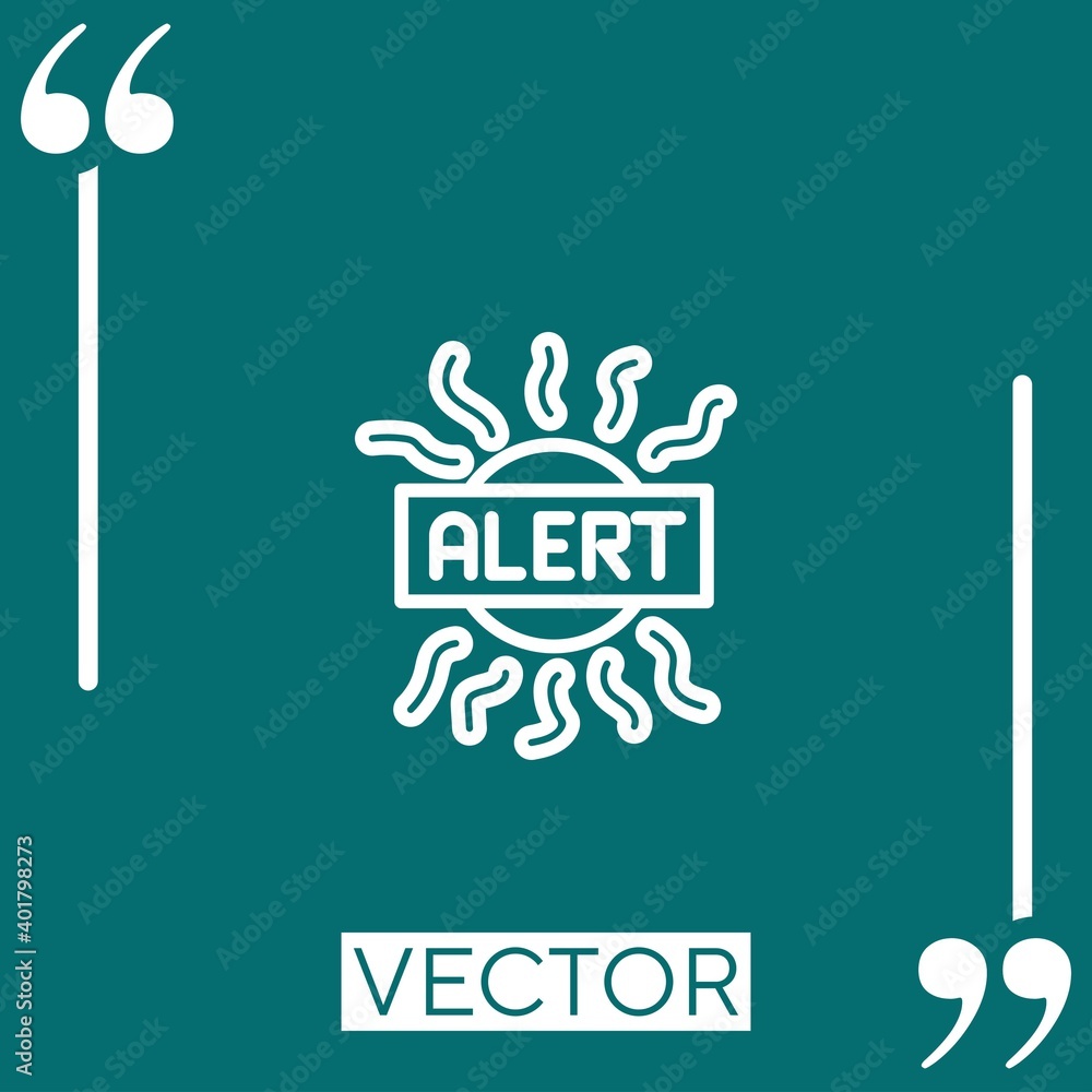 Poster alert vector icon linear icon. editable stroke line