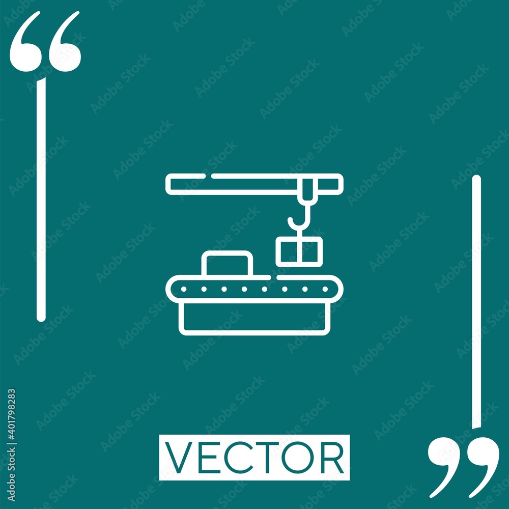 Poster assembly line vector icon Linear icon. Editable stroke line
