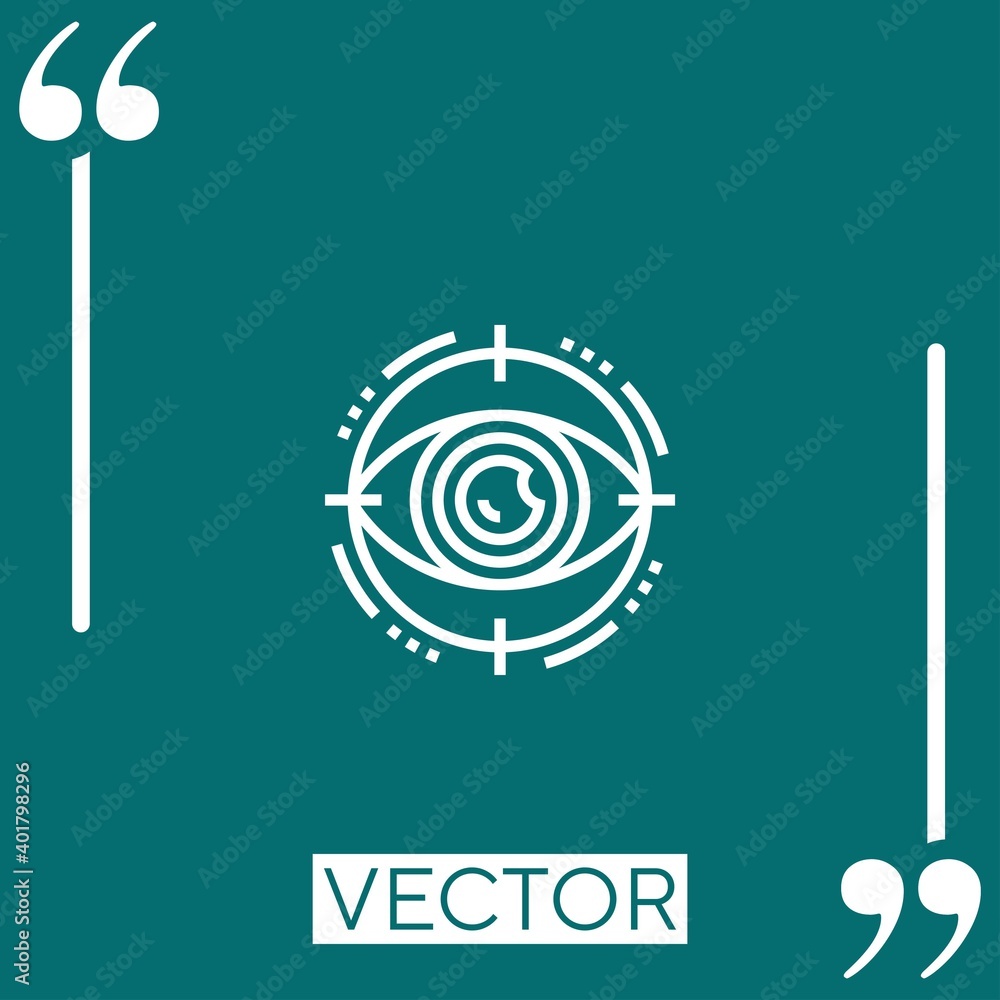 Poster bionic eye vector icon linear icon. editable stroke line