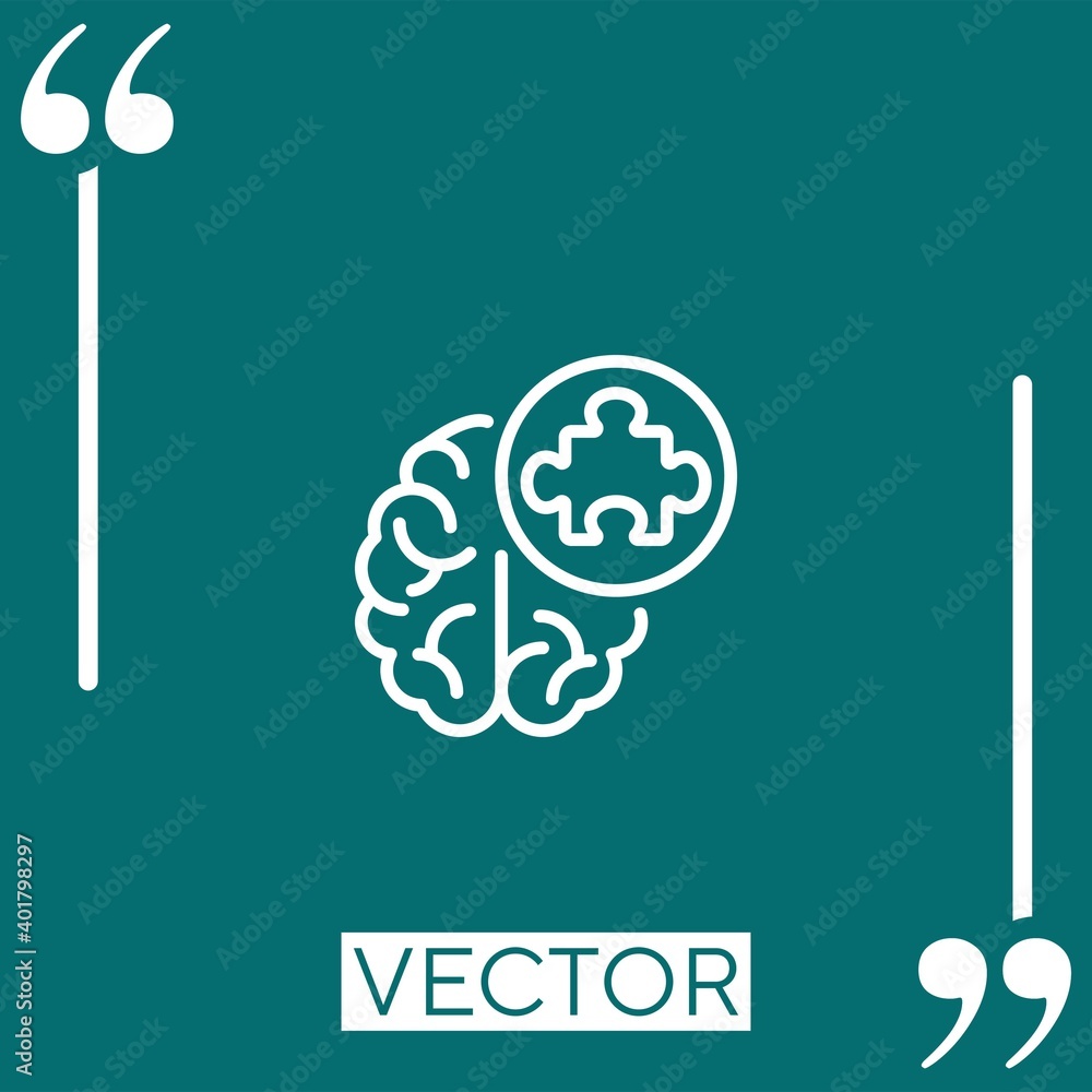 Poster brain vector icon linear icon. editable stroke line