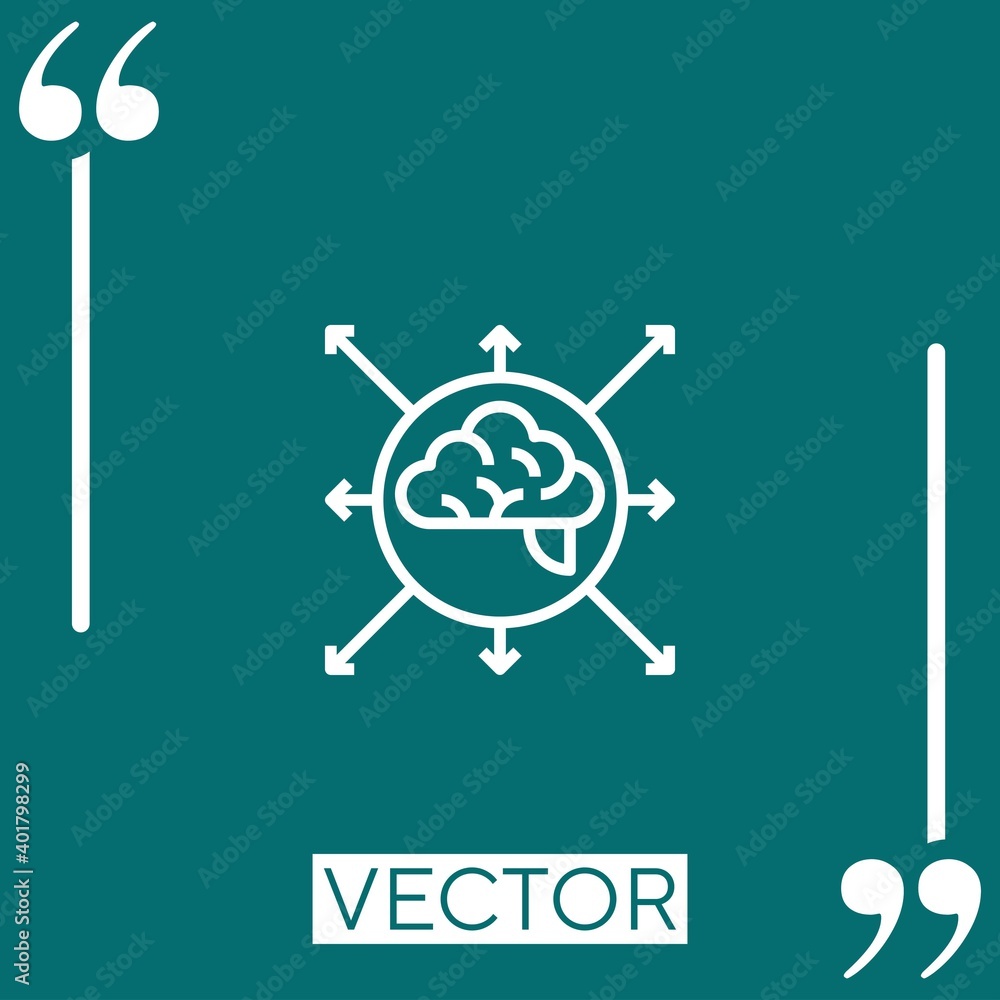Poster brainstorm vector icon linear icon. editable stroke line
