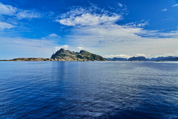 View of the islands in front of Bodo on the Bodo Moskenes Lofoten ferry connection