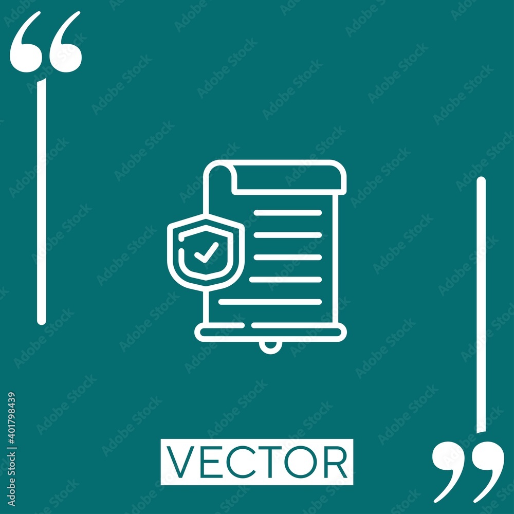 Poster report vector icon linear icon. editable stroke line