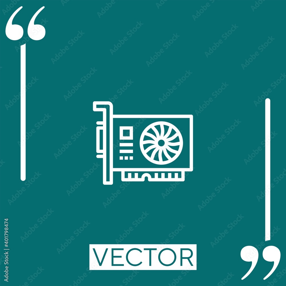 Poster vga card vector icon linear icon. editable stroke line