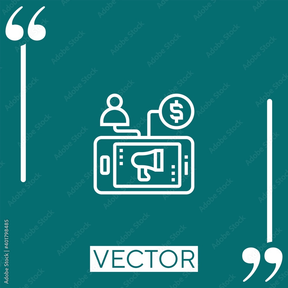 Poster aggregate vector icon linear icon. editable stroke line