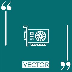 vga card vector icon Linear icon. Editable stroke line