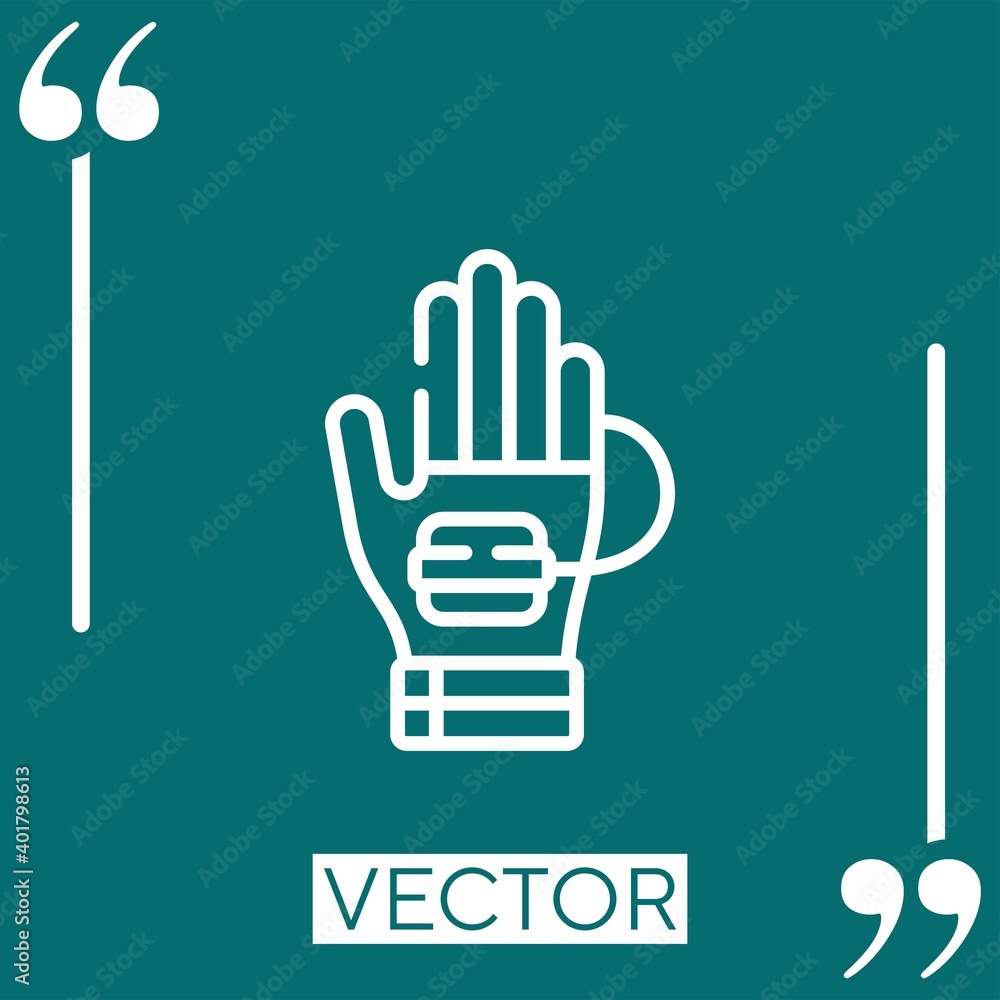 Poster gloves vector icon linear icon. editable stroke line