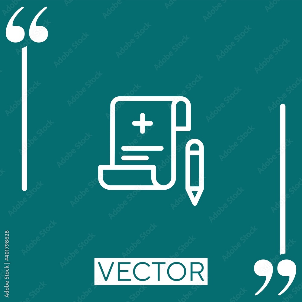 Poster invoice vector icon linear icon. editable stroke line