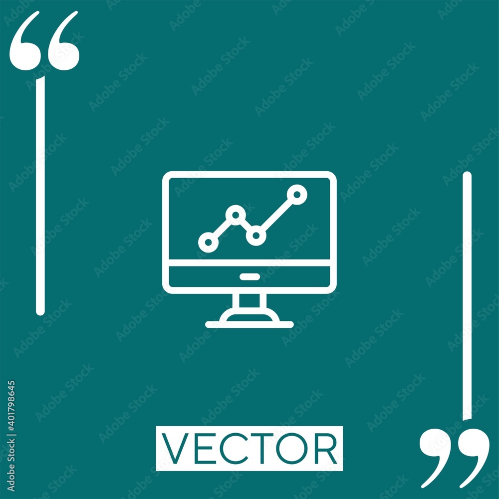 Poster line chart vector icon Linear icon. Editable stroke line