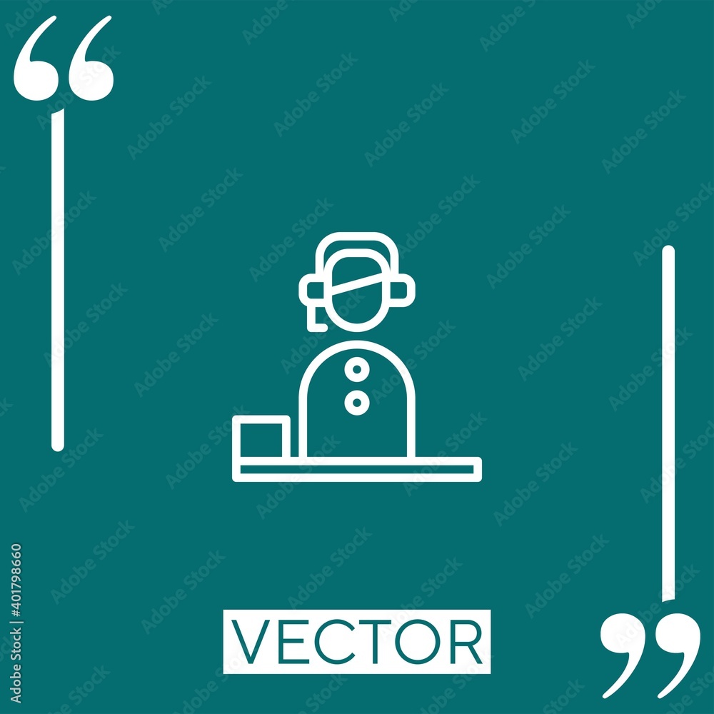 Poster phone operator vector icon linear icon. editable stroke line