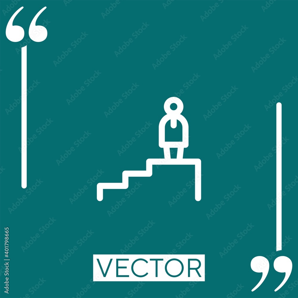Poster podium vector icon linear icon. editable stroke line