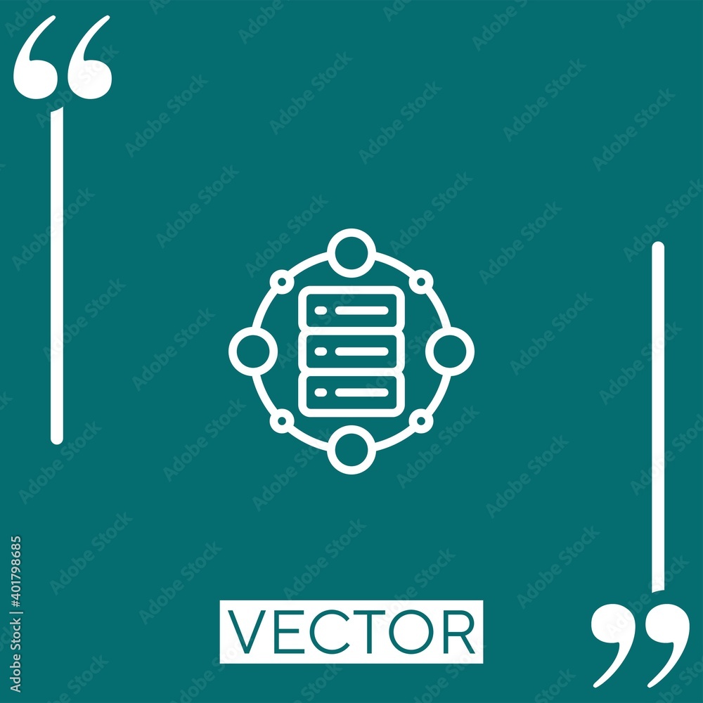 Poster server vector icon linear icon. editable stroke line
