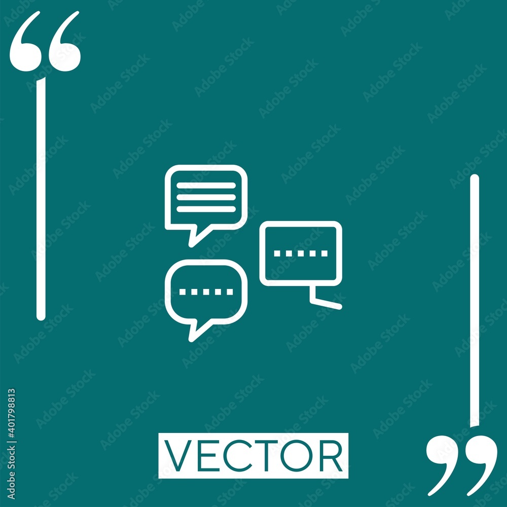 Poster chat vector icon linear icon. editable stroke line