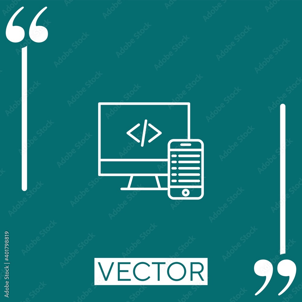 Poster code vector icon linear icon. editable stroke line