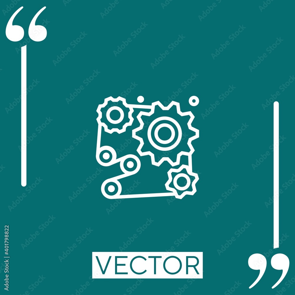Poster cogwheel vector icon linear icon. editable stroke line