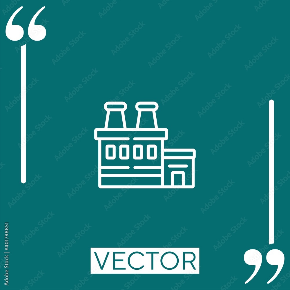 Poster factory vector icon linear icon. editable stroke line