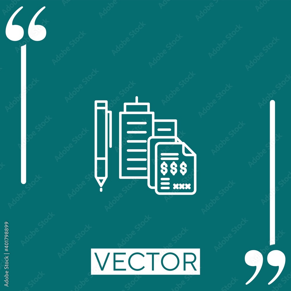 Poster office vector icon linear icon. editable stroke line