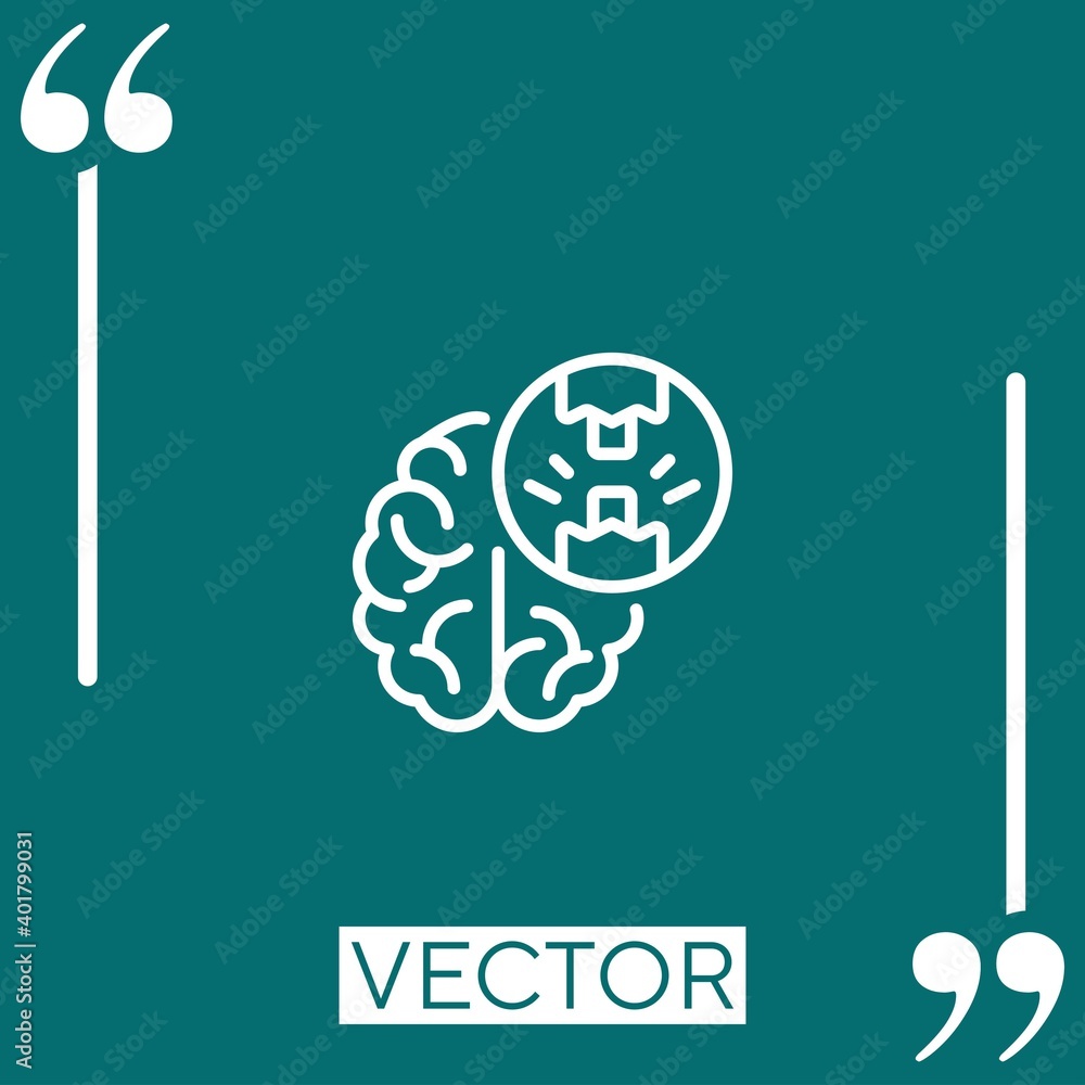 Poster brain vector icon linear icon. editable stroke line