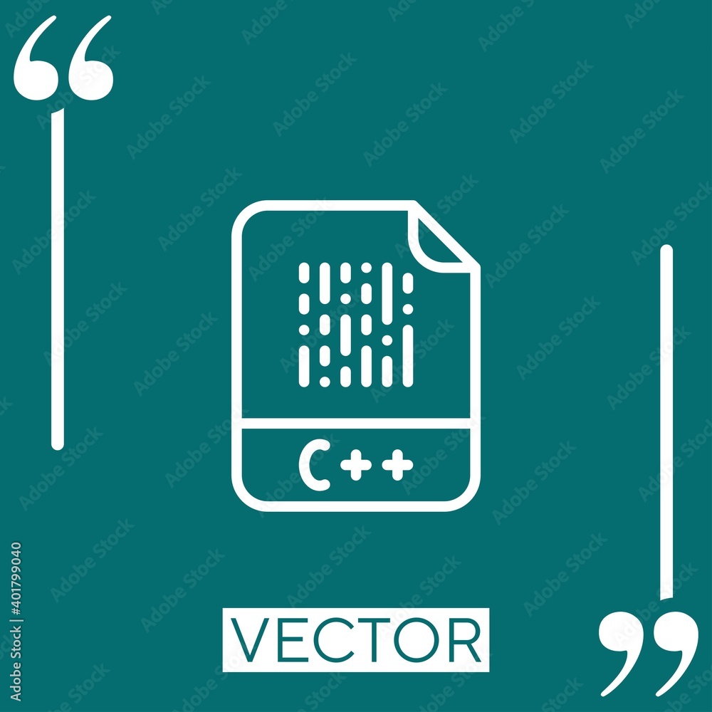 Poster c++ vector icon linear icon. editable stroke line