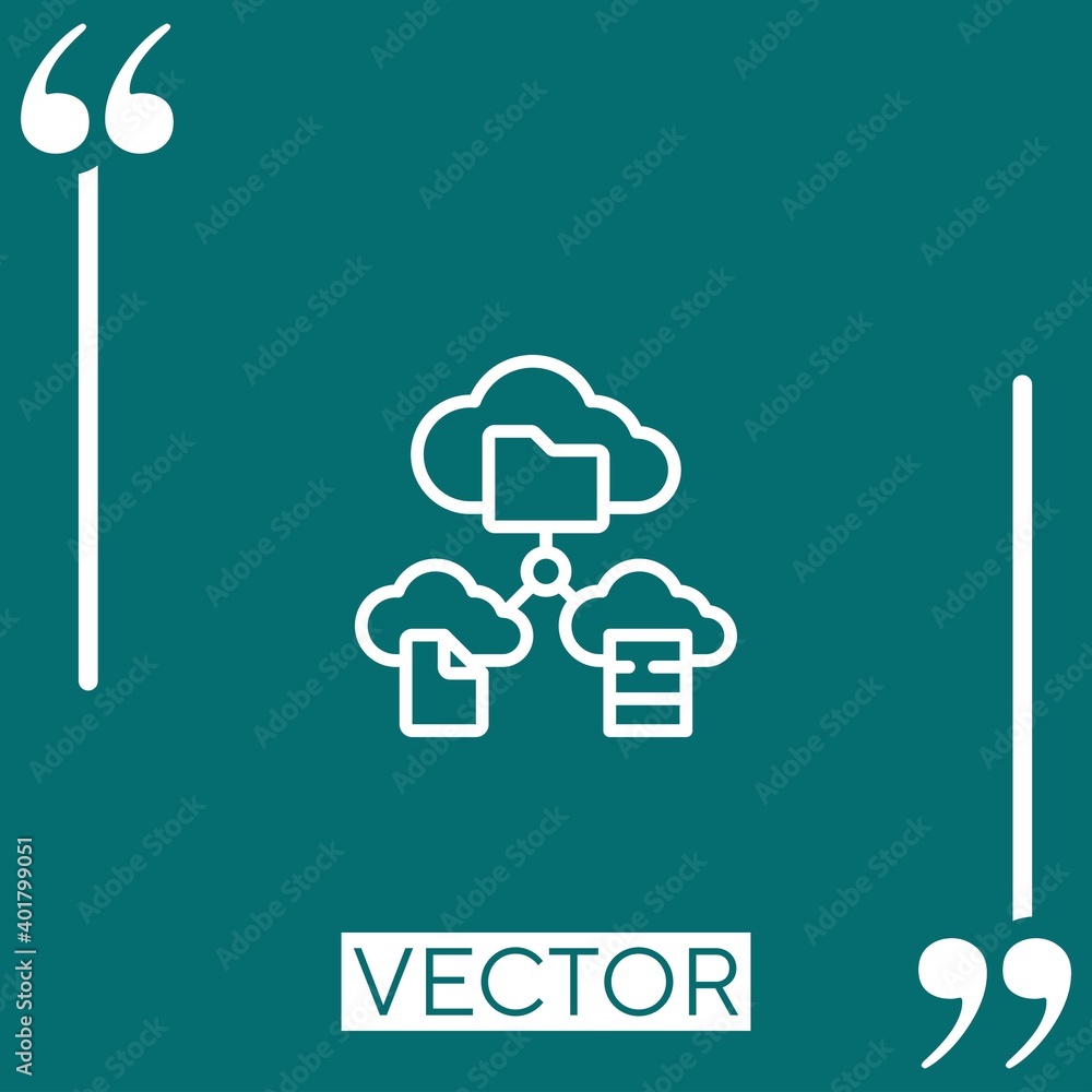 Poster cloud computing vector icon linear icon. editable stroke line