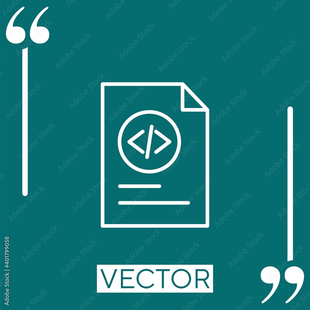 Poster coding vector icon linear icon. editable stroke line