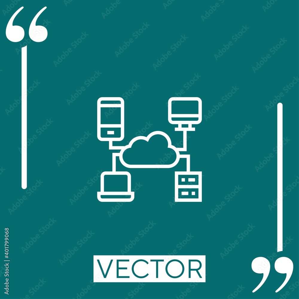 Poster computer vector icon linear icon. editable stroke line