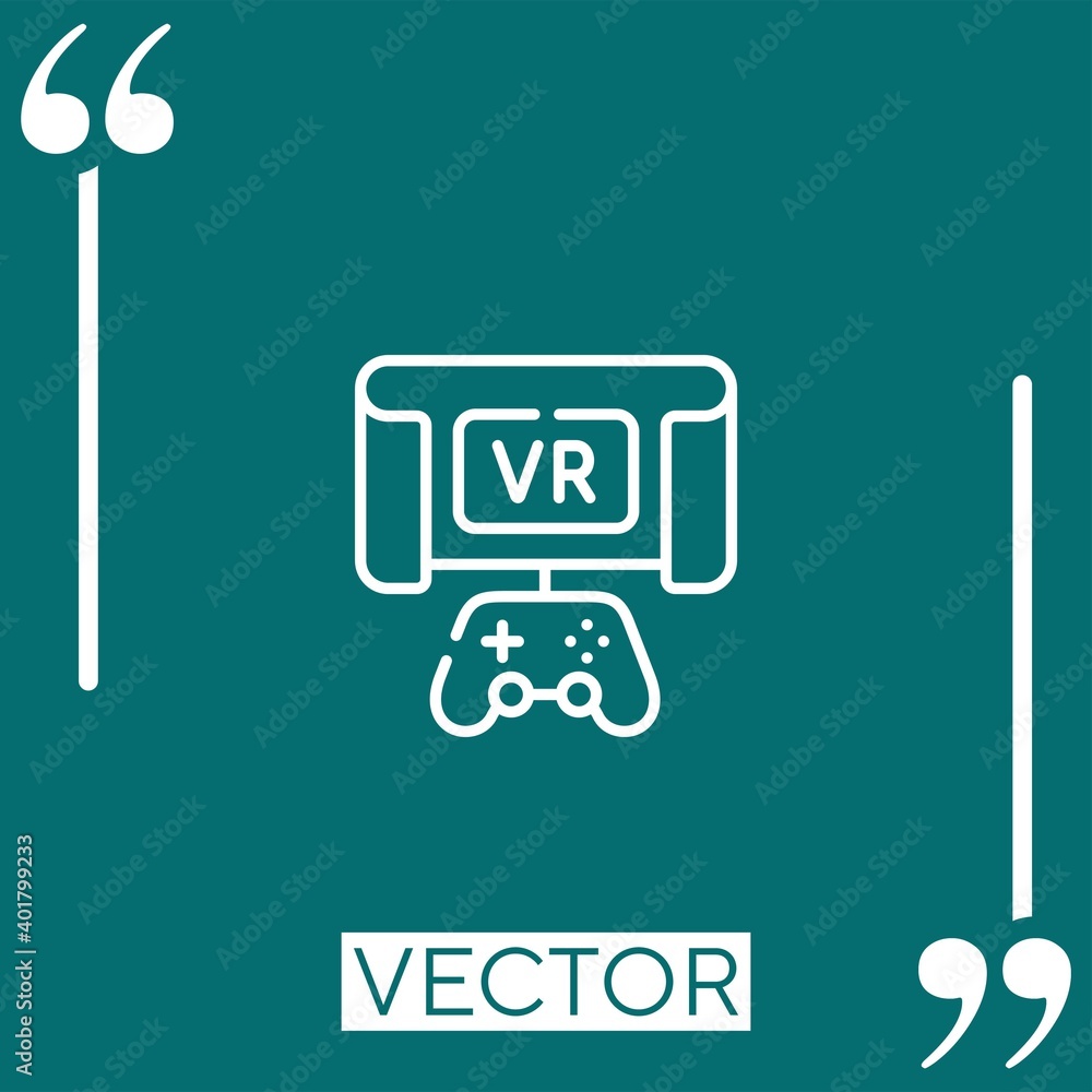 Poster vr game vector icon linear icon. editable stroke line