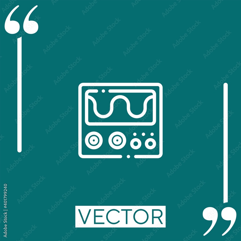 Poster waves vector icon linear icon. editable stroke line