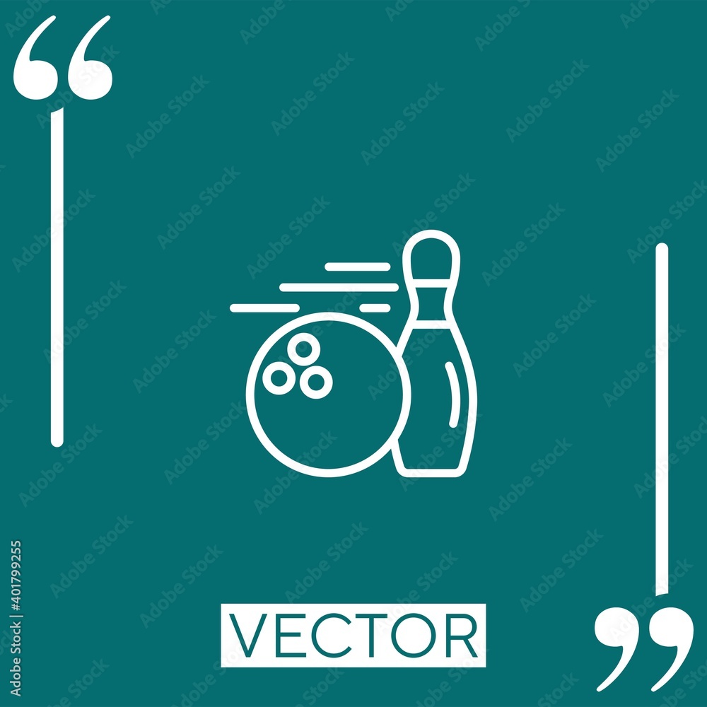 Poster bowling vector icon linear icon. editable stroke line